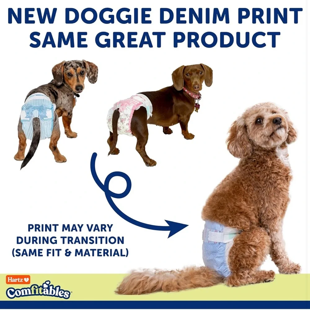 Hartz Disposable Dog Diapers, Size S 36 count, Comfortable & Secure Fit, Put On